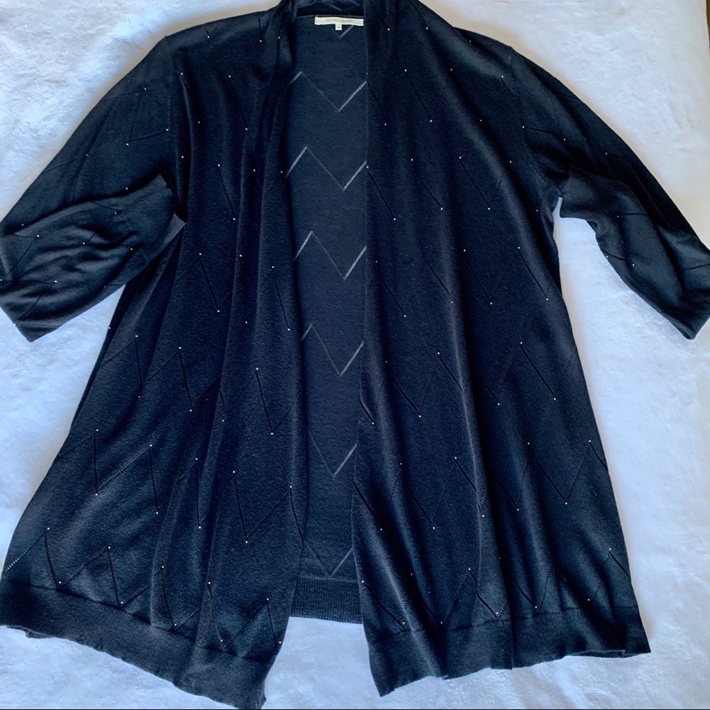 GERARD DAREL CARDIGAN NAVY BLUE WITH SILVER STUDS - Picture 4 of 8